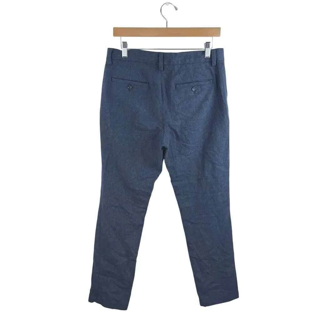Banana Republic Aiden Men's Blue Wool Straight Leg Trouser Dress Pants Size 32